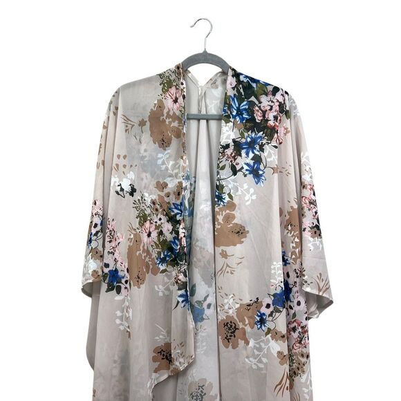 Feitong Womens Floral Kimono Semi Sheer Watercolor Print Boho Size One Size - Picture 2 of 5